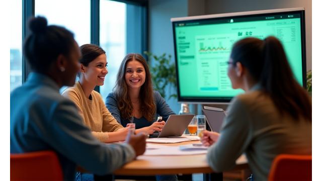 Jauni žmonės susirinkę seminare apie finansinį raštingumą su mentoriumi.